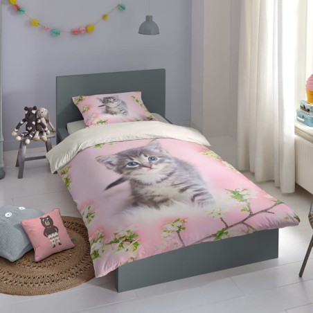 Good Morning Kinder-Bettwäsche-Set Pussycat 140×200/220 cm