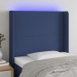 vidaXL LED Kopfteil Blau 93x16x118/128 cm Stoff vidaXL LED Kopfteil Blau 93x16x118/128 cm Stoff