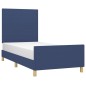vidaXL Bettgestell mit Kopfteil Blau 90x190 cm Stoff vidaXL Bettgestell mit Kopfteil Blau 90x190 cm Stoff