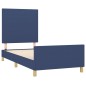 vidaXL Bettgestell mit Kopfteil Blau 90x190 cm Stoff vidaXL Bettgestell mit Kopfteil Blau 90x190 cm Stoff
