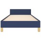vidaXL Bettgestell mit Kopfteil Blau 90x190 cm Stoff vidaXL Bettgestell mit Kopfteil Blau 90x190 cm Stoff