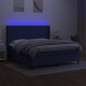 vidaXL Boxspringbett mit Matratze & LED Blau 180x200 cm Stoff vidaXL Boxspringbett mit Matratze & LED Blau 180x200 cm Stoff