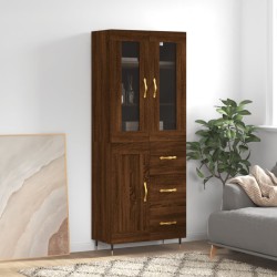 vidaXL Highboard Braun Eichen-Optik 69,5x34x180 cm Holzwerkstoff