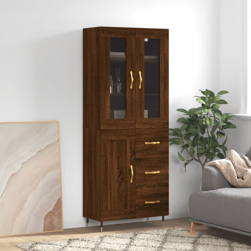 vidaXL Highboard Braun Eichen-Optik 69,5x34x180 cm Holzwerkstoff vidaXL Highboard Braun Eichen-Optik 69,5x34x180 cm Holzwerkstoff