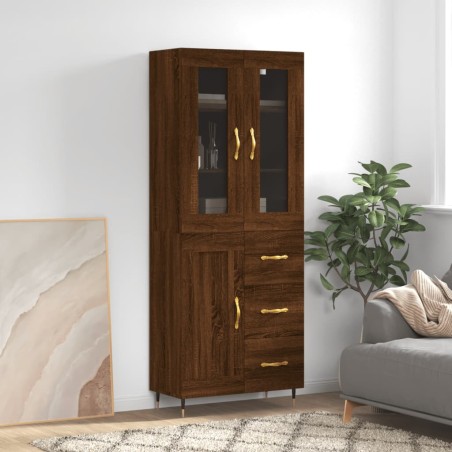 vidaXL Highboard Braun Eichen-Optik 69,5x34x180 cm Holzwerkstoff