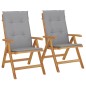 vidaXL Gartenstühle mit Kissen 2 Stk. Massivholz Teak vidaXL Gartenstühle mit Kissen 2 Stk. Massivholz Teak