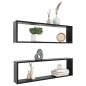 vidaXL Würfelregale 2 Stk. Schwarz 100x15x30 cm Holzwerkstoff vidaXL Würfelregale 2 Stk. Schwarz 100x15x30 cm Holzwerkstoff