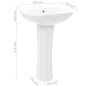 vidaXL Freistehendes Waschbecken mit Säule Keramik Weiß 580x510x200 mm vidaXL Freistehendes Waschbecken mit Säule Keramik Weiß 580x510x200 mm