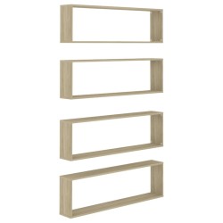 vidaXL Würfelregale 4 Stk. Sonoma-Eiche 100x15x30 cm Holzwerkstoff