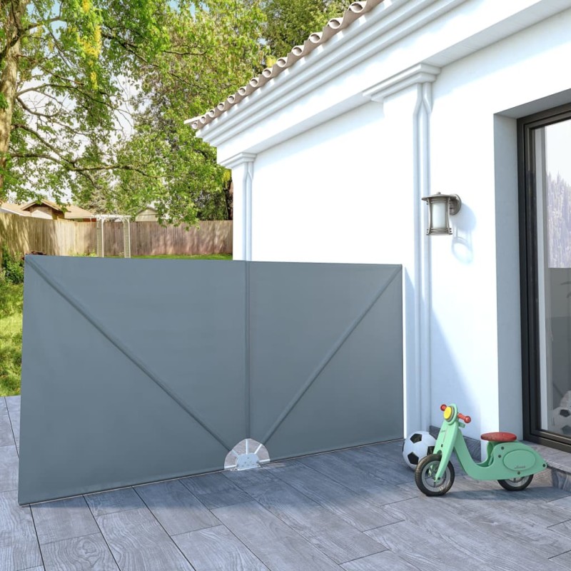 vidaXL Faltbarer Terrassen-Seitenfächer Grau 300×150 cm vidaXL Faltbarer Terrassen-Seitenfächer Grau 300×150 cm