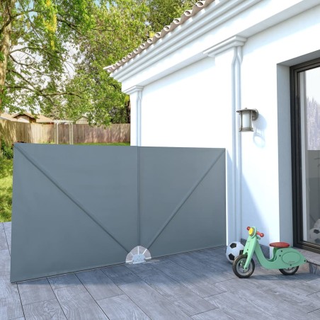 vidaXL Faltbarer Terrassen-Seitenfächer Grau 300×150 cm