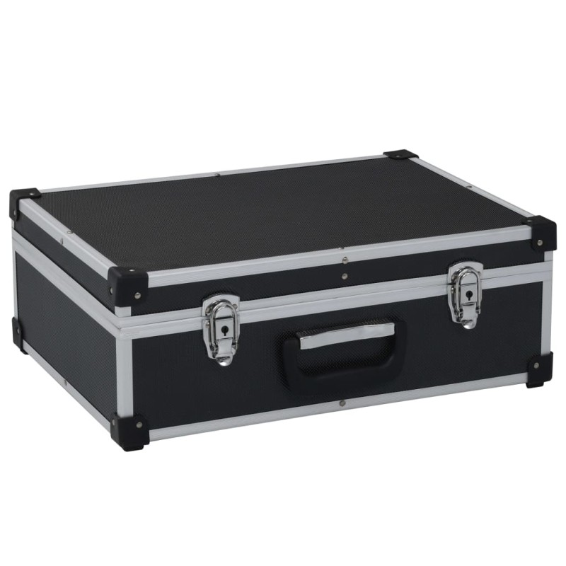 vidaXL Werkzeugkoffer 46 x 33 x 16 cm Schwarz Aluminium vidaXL Werkzeugkoffer 46 x 33 x 16 cm Schwarz Aluminium