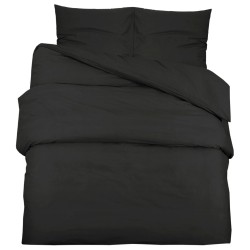 vidaXL Bettwäsche-Set Schwarz 240x220 cm Leichte Mikrofaser