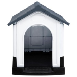 vidaXL Hundehütte Grau 57x68x66 cm Polypropylen