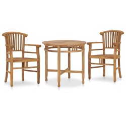 vidaXL 3-tlg. Garten-Essgruppe Teak Massivholz 