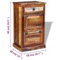 vidaXL Schuhschrank mit 4 Fächern und Schublade Altholz Massiv vidaXL Schuhschrank mit 4 Fächern und Schublade Altholz Massiv