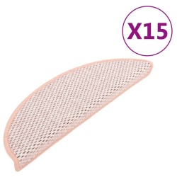 vidaXL Treppenmatten Selbstklebend Sisal-Optik 15 Stk. 65x21x4 cm Rot