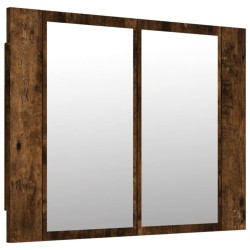 vidaXL LED-Spiegelschrank Räuchereiche 60x12x45 cm Holzwerkstoff