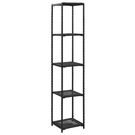 vidaXL Lagerregal Schwarz 30 x 30 x 150 cm Poly Rattan