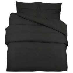 vidaXL Bettwäsche-Set Schwarz 200x220 cm Leichte Mikrofaser