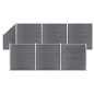 WPC Zaun-Set 6 Quadrate + 1 Schräge 1138x186 cm Grau WPC Zaun-Set 6 Quadrate + 1 Schräge 1138x186 cm Grau