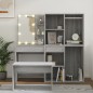 vidaXL Schminktisch-Set mit LED Grau Sonoma Holzwerkstoff vidaXL Schminktisch-Set mit LED Grau Sonoma Holzwerkstoff