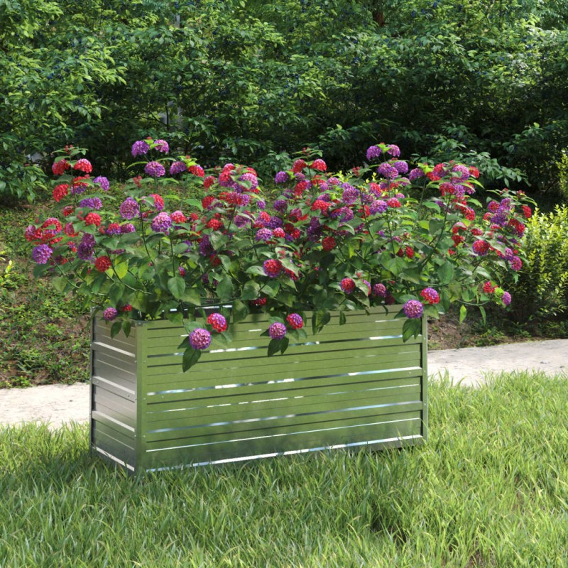 vidaXL Garten-Hochbeet 100x40x45 cm Verzinkter Stahl Silber vidaXL Garten-Hochbeet 100x40x45 cm Verzinkter Stahl Silber