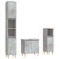 vidaXL 3-tlg. Badmöbel-Set Betongrau Holzwerkstoff vidaXL 3-tlg. Badmöbel-Set Betongrau Holzwerkstoff