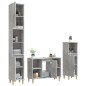 vidaXL 3-tlg. Badmöbel-Set Betongrau Holzwerkstoff vidaXL 3-tlg. Badmöbel-Set Betongrau Holzwerkstoff