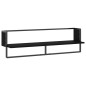vidaXL Wandregal mit Stange Schwarz 100x25x30 cm vidaXL Wandregal mit Stange Schwarz 100x25x30 cm