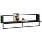 vidaXL Wandregal mit Stange Schwarz 100x25x30 cm vidaXL Wandregal mit Stange Schwarz 100x25x30 cm