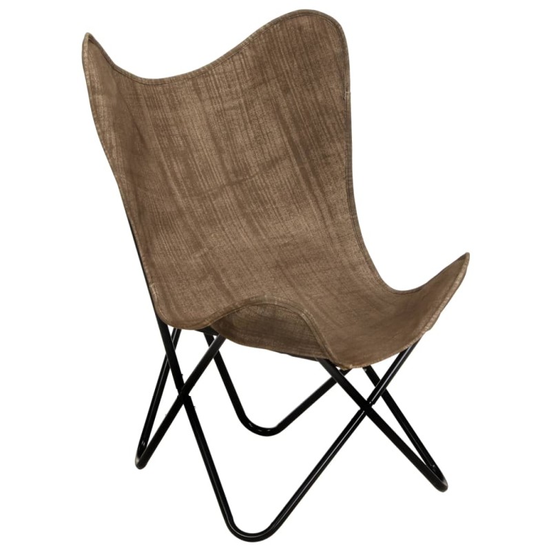 vidaXL Butterfly-Sessel Taupe Canvas vidaXL Butterfly-Sessel Taupe Canvas