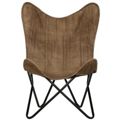 vidaXL Butterfly-Sessel Taupe Canvas