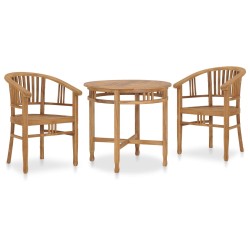 3-tlg. Garten-Essgruppe Teak Massivholz