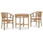 3-tlg. Garten-Essgruppe Teak Massivholz