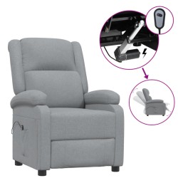 vidaXL Relaxsessel Elektrisch Hellgrau Stoff