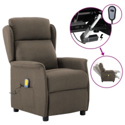 vidaXL Massagesessel Elektrisch Taupe Stoff