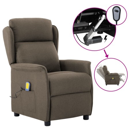 vidaXL Massagesessel Elektrisch Taupe Stoff