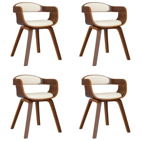 vidaXL Esszimmerstühle 4 Stk. Creme Bugholz und Kunstleder