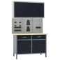 Werkbank mit 3 Werkzeugwänden und 1 Wandschrank Werkbank mit 3 Werkzeugwänden und 1 Wandschrank