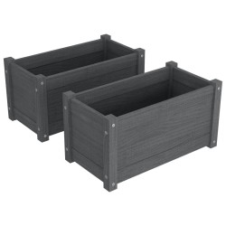 vidaXL Pflanzkübel 2 Stk. Grau 60x31x31 cm Massivholz Kiefer