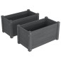 vidaXL Pflanzkübel 2 Stk. Grau 60x31x31 cm Massivholz Kiefer vidaXL Pflanzkübel 2 Stk. Grau 60x31x31 cm Massivholz Kiefer