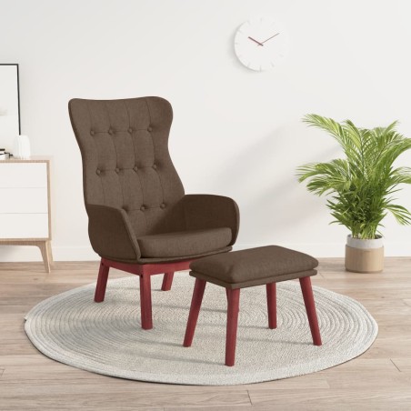 vidaXL Relaxsessel mit Hocker Braun Stoff