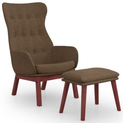 vidaXL Relaxsessel mit Hocker Braun Stoff