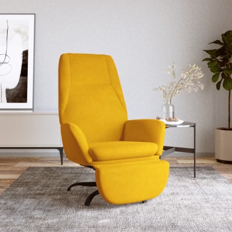 vidaXL Relaxsessel mit Fußstütze Senfgelb Samt