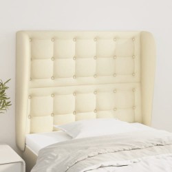 vidaXL Kopfteil mit Ohren Creme 103x23x118/128 cm Kunstleder