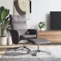 vidaXL Massagesessel mit Fußhocker Grau Kunstleder vidaXL Massagesessel mit Fußhocker Grau Kunstleder