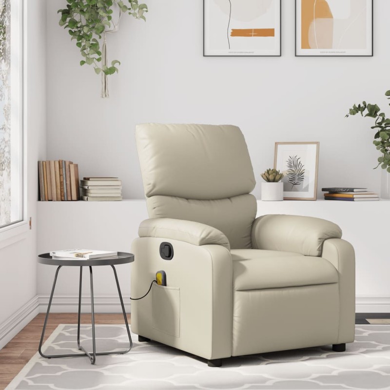 vidaXL Massagesessel Creme Kunstleder vidaXL Massagesessel Creme Kunstleder