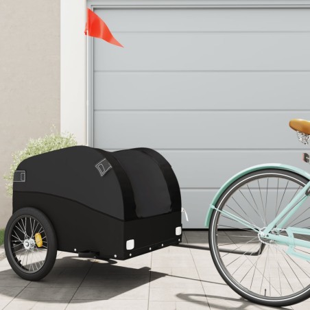 vidaXL Lastenanhänger für Fahrrad Schwarz 45 kg Eisen