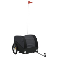 vidaXL Lastenanhänger für Fahrrad Schwarz 45 kg Eisen